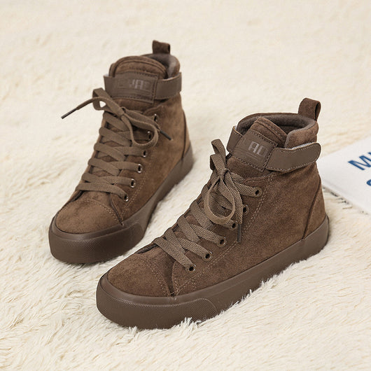 Zapatillas Deportivas Altas de Lona Negras para Mujer con Cierre de Velcro - Image 4