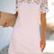 Vestido Recto de Verano con Encaje Calado y Cuello Redondo