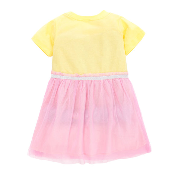 Vestido de Malla para Niña con Mangas Cortas