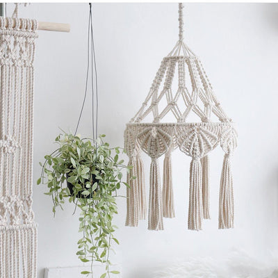 Lámpara Colgante Tejida a Mano, Decoración Bohemia para el Hogar - Image 9