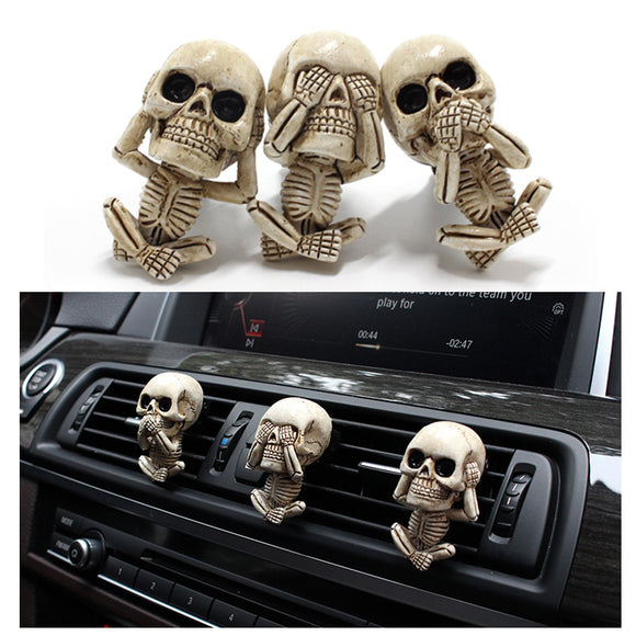 Adornos Calavera para Auto - Juego de 3 Piezas Decorativas para Salida de Aire