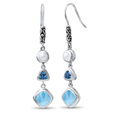 Aretes de Piedra Marina Natural