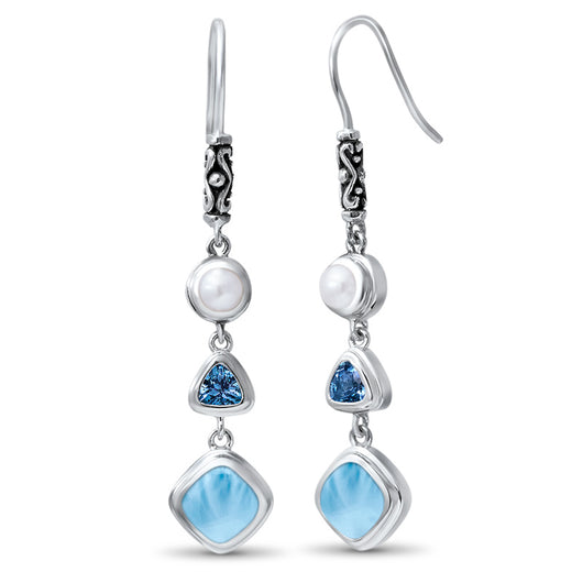 Aretes de Piedra Marina Natural
