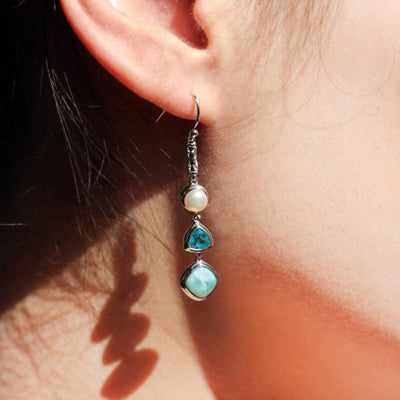 Aretes de Piedra Marina Natural - Image 3