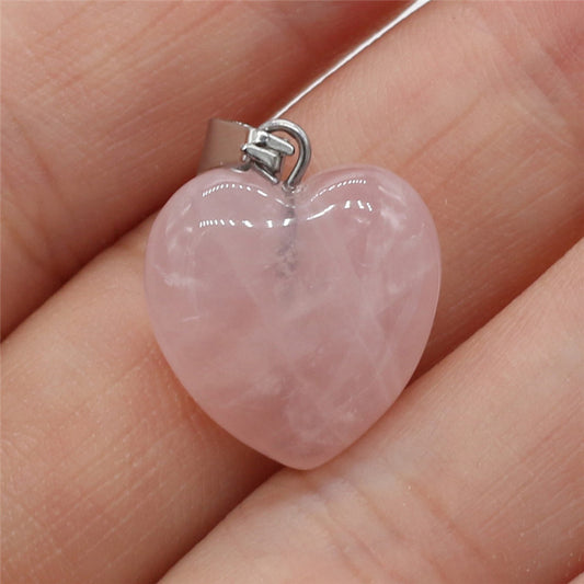Dije Corazón en Piedra Natural Semipreciosa