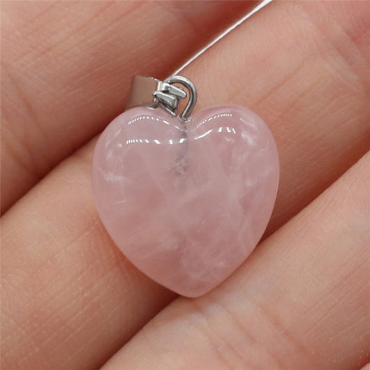 Dije Corazón en Piedra Natural Semipreciosa