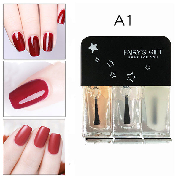 Set de Esmaltes de Uñas Tricolor con Lentejuelas