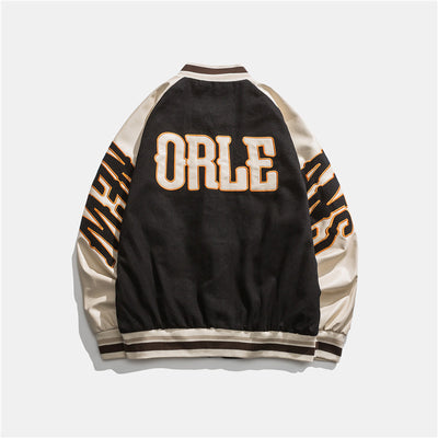 Chaqueta Preppy Estilo Béisbol Japonés con Parches de Contraste - Image 11