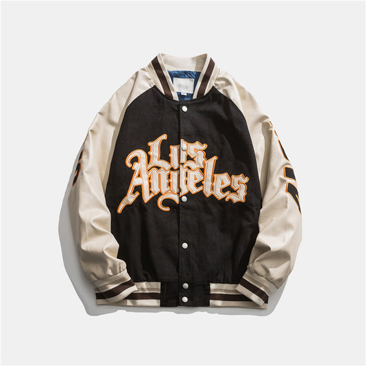 Chaqueta Preppy Estilo Béisbol Japonés con Parches de Contraste - Image 10