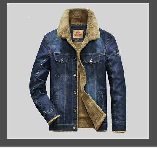 Chamarra de Mezclilla para Hombre Talla Grande con Forro de Felpa - Image 6