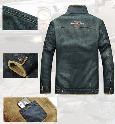 Chamarra de Mezclilla para Hombre Talla Grande con Forro de Felpa - Image 9