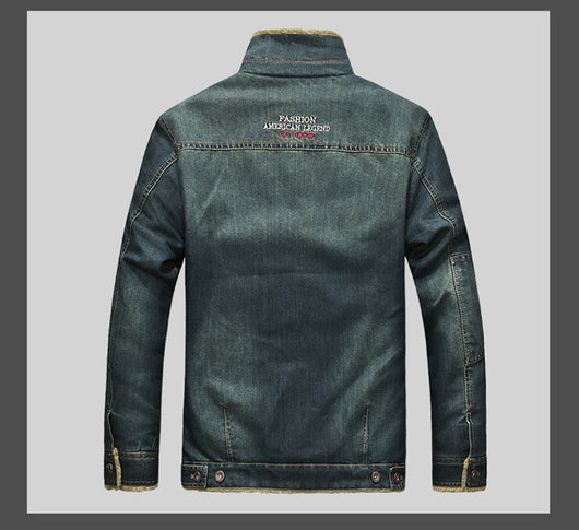 Chamarra de Mezclilla para Hombre Talla Grande con Forro de Felpa - Image 3