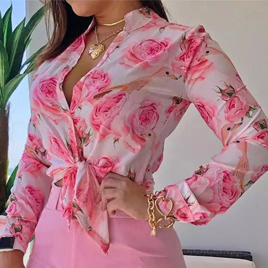 Blusa Elegante de Manga Larga con Cuello Tipo Polo para Mujer - Image 8