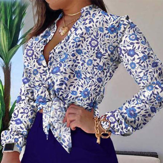 Blusa Elegante de Manga Larga con Cuello Tipo Polo para Mujer - Image 10