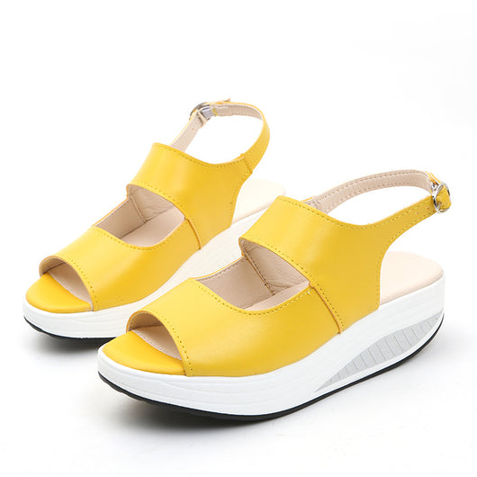 Sandalias Plataforma Rocker con Punta Redonda y Elevación de Altura - Image 6