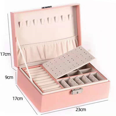 Caja Organizadora de Joyas y Relojes en Cuero PU Doble Capa - Image 4