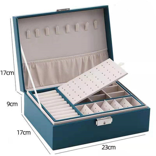 Caja Organizadora de Joyas y Relojes en Cuero PU Doble Capa - Image 3