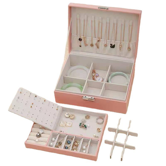 Caja Organizadora de Joyas y Relojes en Cuero PU Doble Capa - Image 2