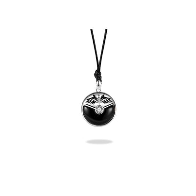 Collar de Pareja Alas de Ángel en Plata Esterlina con Ágata Negra - Regalo Lujo para San Valentín - Image 5