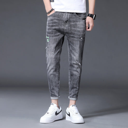 Pantalones Vaqueros Rotos con Estampado en los Pies - Image 6