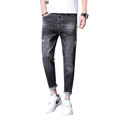 Pantalones Vaqueros Rotos con Estampado en los Pies - Image 8