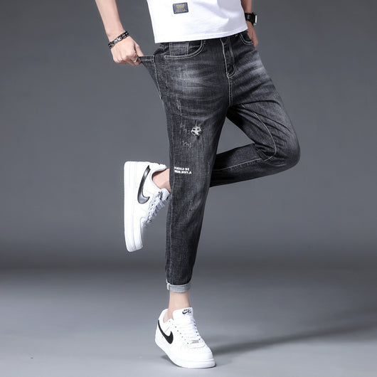 Pantalones Vaqueros Rotos con Estampado en los Pies - Image 3