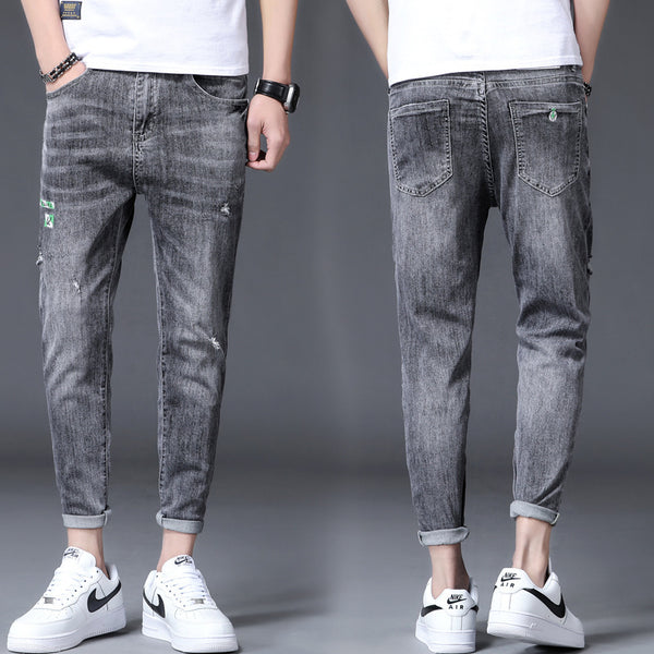 Pantalones Vaqueros Rotos con Estampado en los Pies