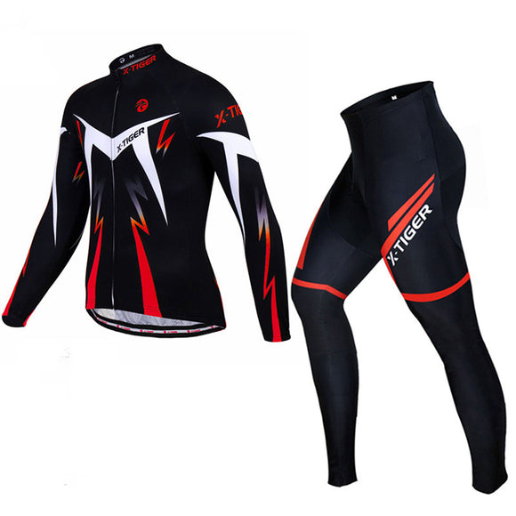 Conjunto de Jersey de Ciclismo Manga Larga Secado Rápido para Ruta y Montaña