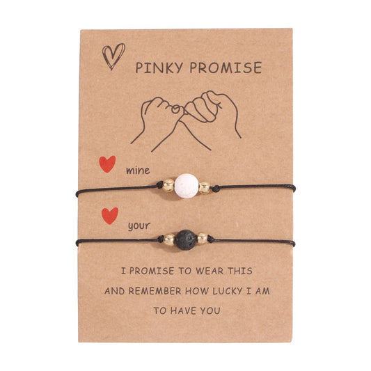 Pulseras de Amistad para Parejas - Ajustables con Cuerda de Algodón para Él y Ella