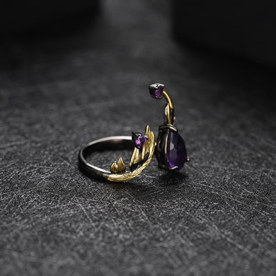 Anillo de Plata 925 con Amatista Engarzada - Image 9