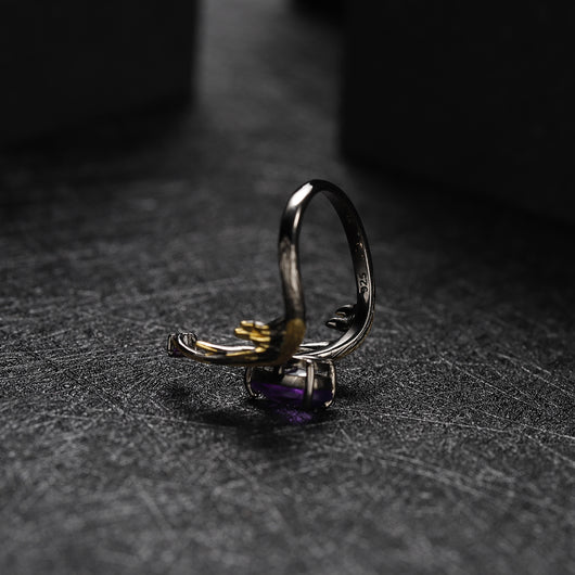 Anillo de Plata 925 con Amatista Engarzada - Image 8