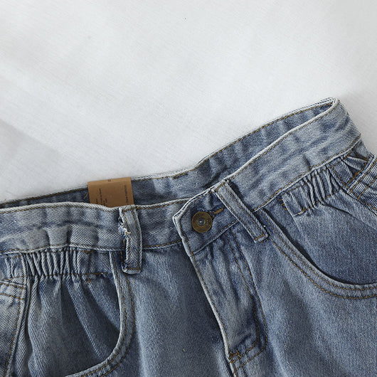 Pantalones Vaqueros Cortos Cintura Alta Pierna Ancha Suelta - Image 7