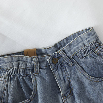 Pantalones Vaqueros Cortos Cintura Alta Pierna Ancha Suelta - Image 3