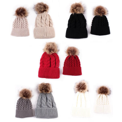 Gorro de Lana Cálido para Toda la Familia - Diseño Tejido Madre e Hijo - Image 18