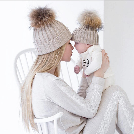 Gorro de Lana Cálido para Toda la Familia - Diseño Tejido Madre e Hijo - Image 16