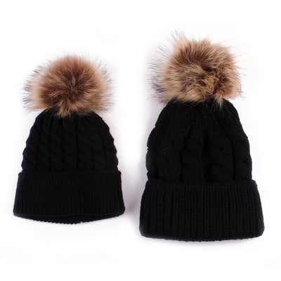 Gorro de Lana Cálido para Toda la Familia - Diseño Tejido Madre e Hijo - Image 4