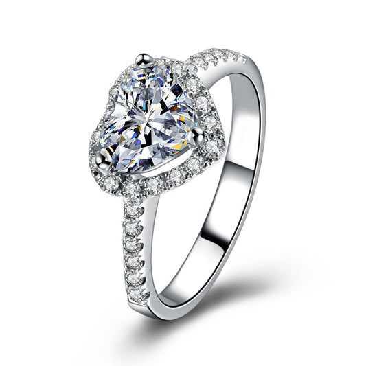 Anillo Corazón de Diamante Simulado para Mujer