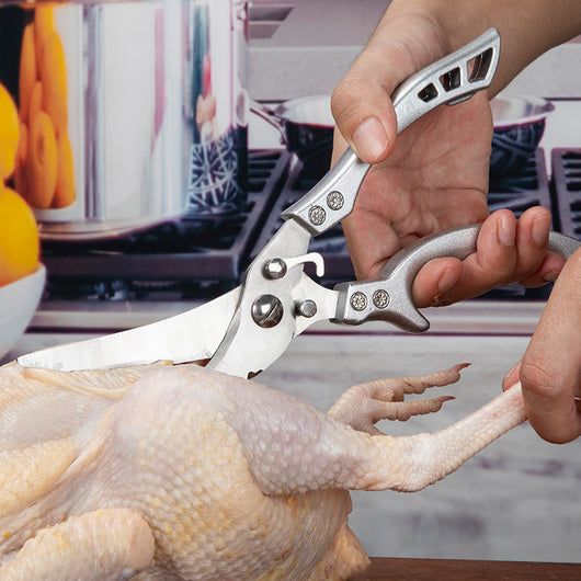 Tijeras de Cocina Multifunción en Acero Inoxidable con Báscula Integrada