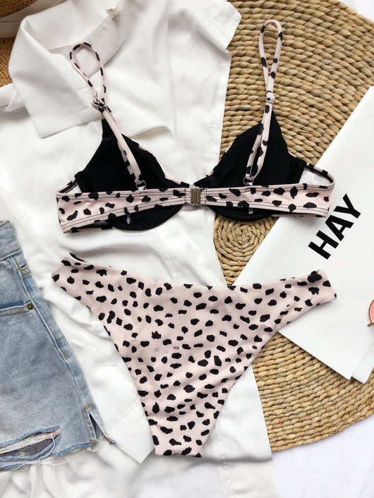 Bikini de Leopardo a Rayas con Lunares Pequeños - Image 3