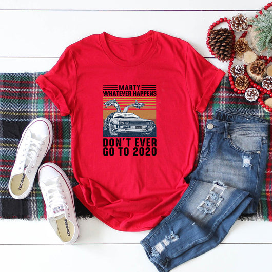 Playera Divertida Marty Never Go To para Hombre