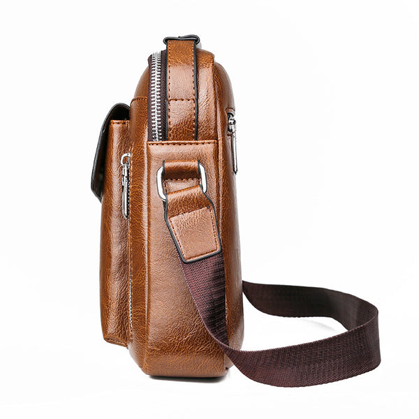 Bolso Mensajero Vertical de Cuero PU - Cartera Ejecutiva de Moda