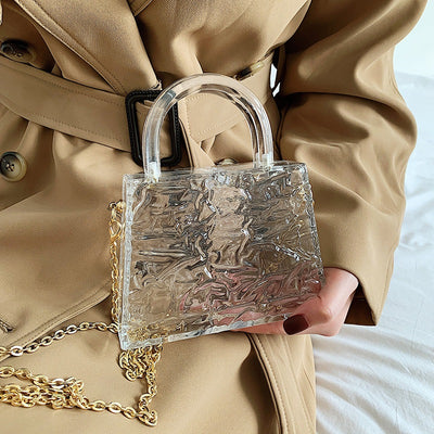 Bolso Mensajero Transparente de Acrílico Efecto Hielo