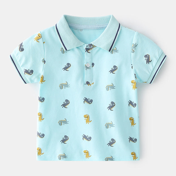 Playera de Verano para Niño con Diseño Cartoon - Manga Corta Cómoda
