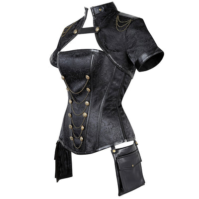 Corset Steampunk Sexy con Chal - Top Punk Gótico para Mujer - Image 9