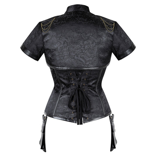 Corset Steampunk Sexy con Chal - Top Punk Gótico para Mujer - Image 3