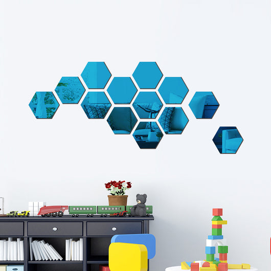 Espejo Hexagonal Acrílico 3D - Adhesivo Decorativo de Pared con Efecto Cristal - Image 6