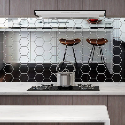 Espejo Hexagonal Acrílico 3D - Adhesivo Decorativo de Pared con Efecto Cristal - Image 12