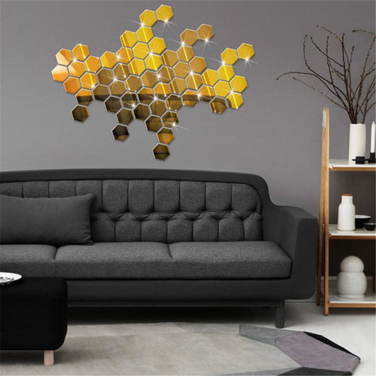 Espejo Hexagonal Acrílico 3D - Adhesivo Decorativo de Pared con Efecto Cristal - Image 13