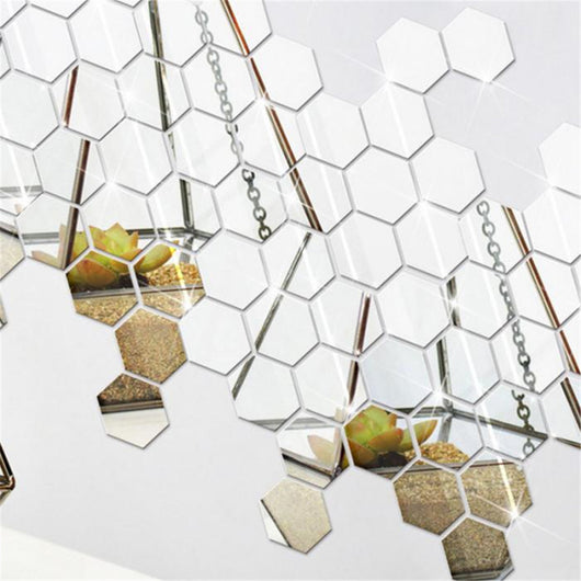 Espejo Hexagonal Acrílico 3D - Adhesivo Decorativo de Pared con Efecto Cristal - Image 14