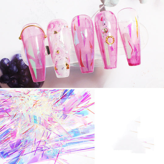 Pegatinas de Uñas Aurora con Efecto Espejo de Alto Brillo - Accesorios de Arte Nail Art